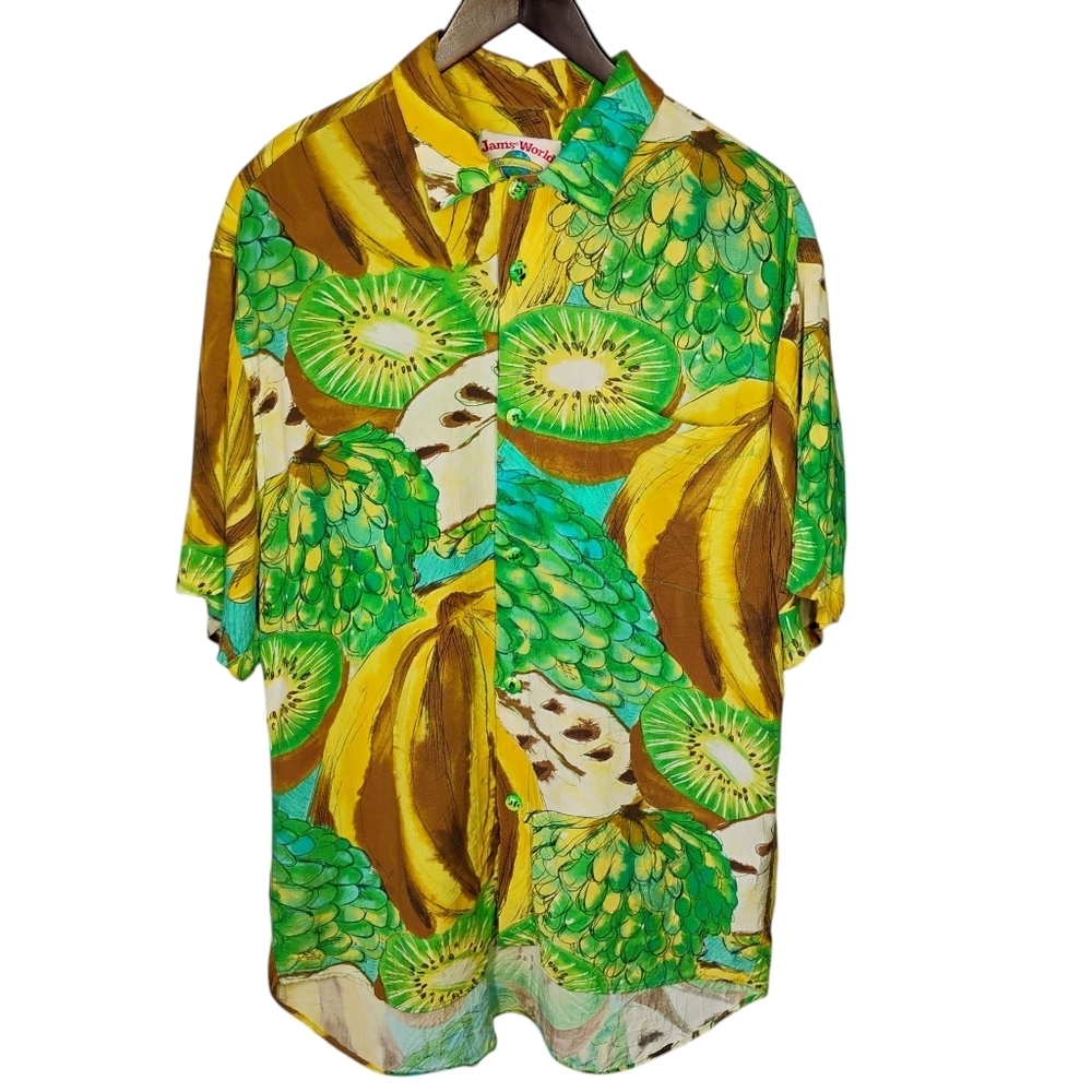 VTG Jams World 30th Anniversary Shirt Mens Medium‎ Tropical Fruits Food Art RARE